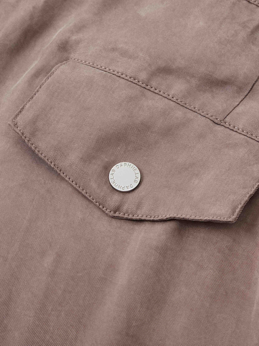 Cutout Buckle Straight-Leg Pants Taupe Brown
