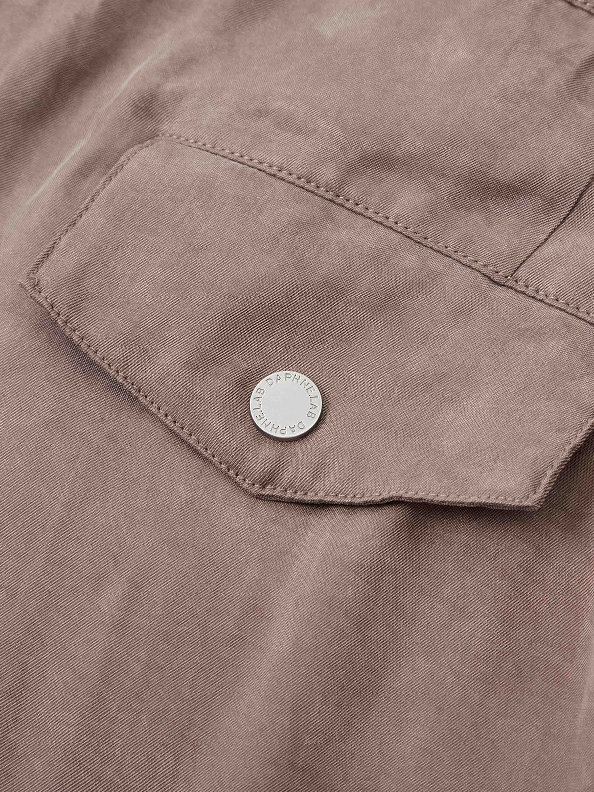 Cutout Buckle Straight-Leg Pants Taupe Brown