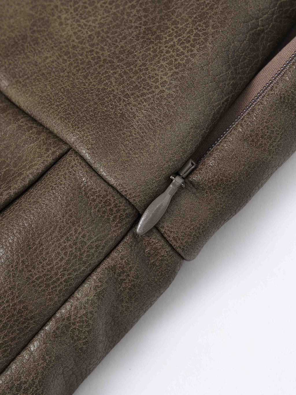 Studded Low-Rise Pleated Mini Skirt Dark Olive