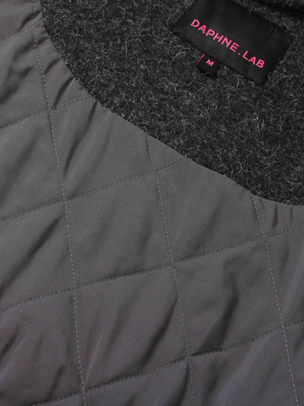 High-Neck Military Cropped Jacket Charcoal Gray