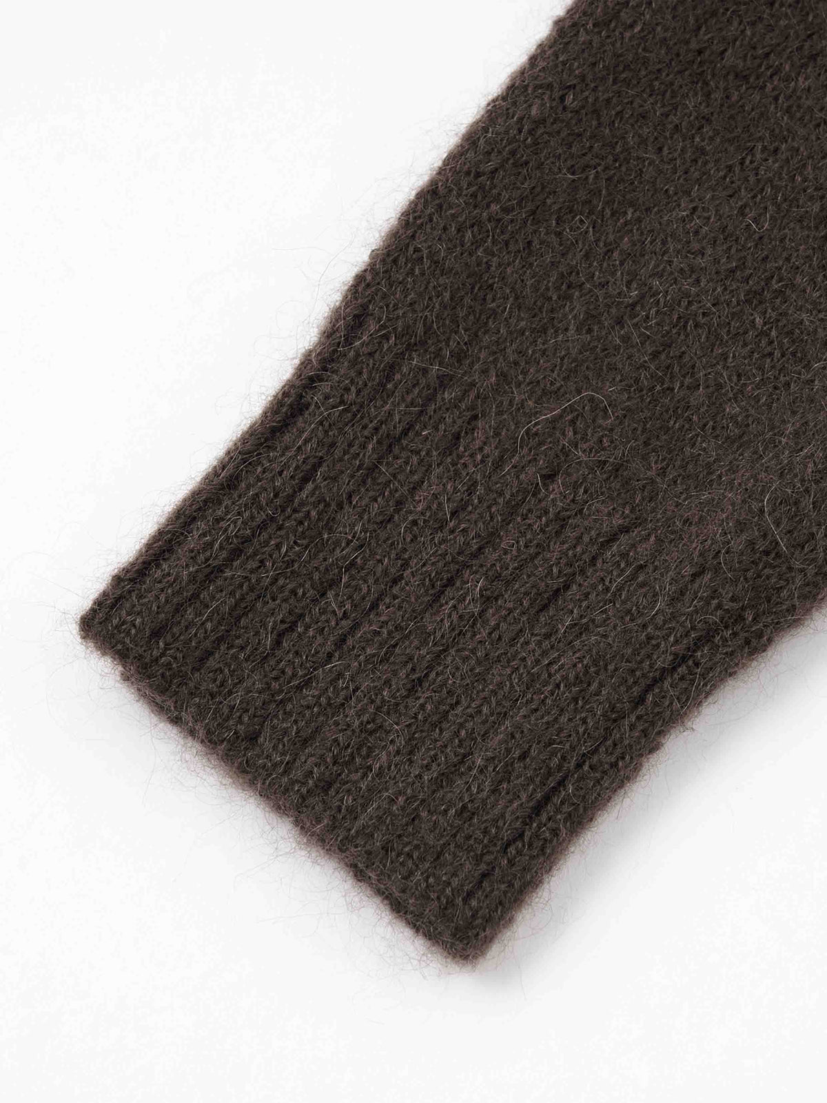 Mohair Cutout V-Neck Knit Cardigan Espresso Brown