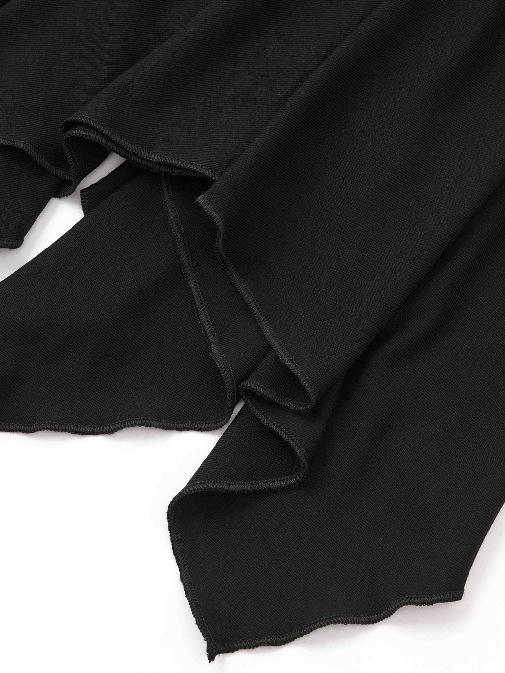 Ruched Asymmetric Midi Skirt Black