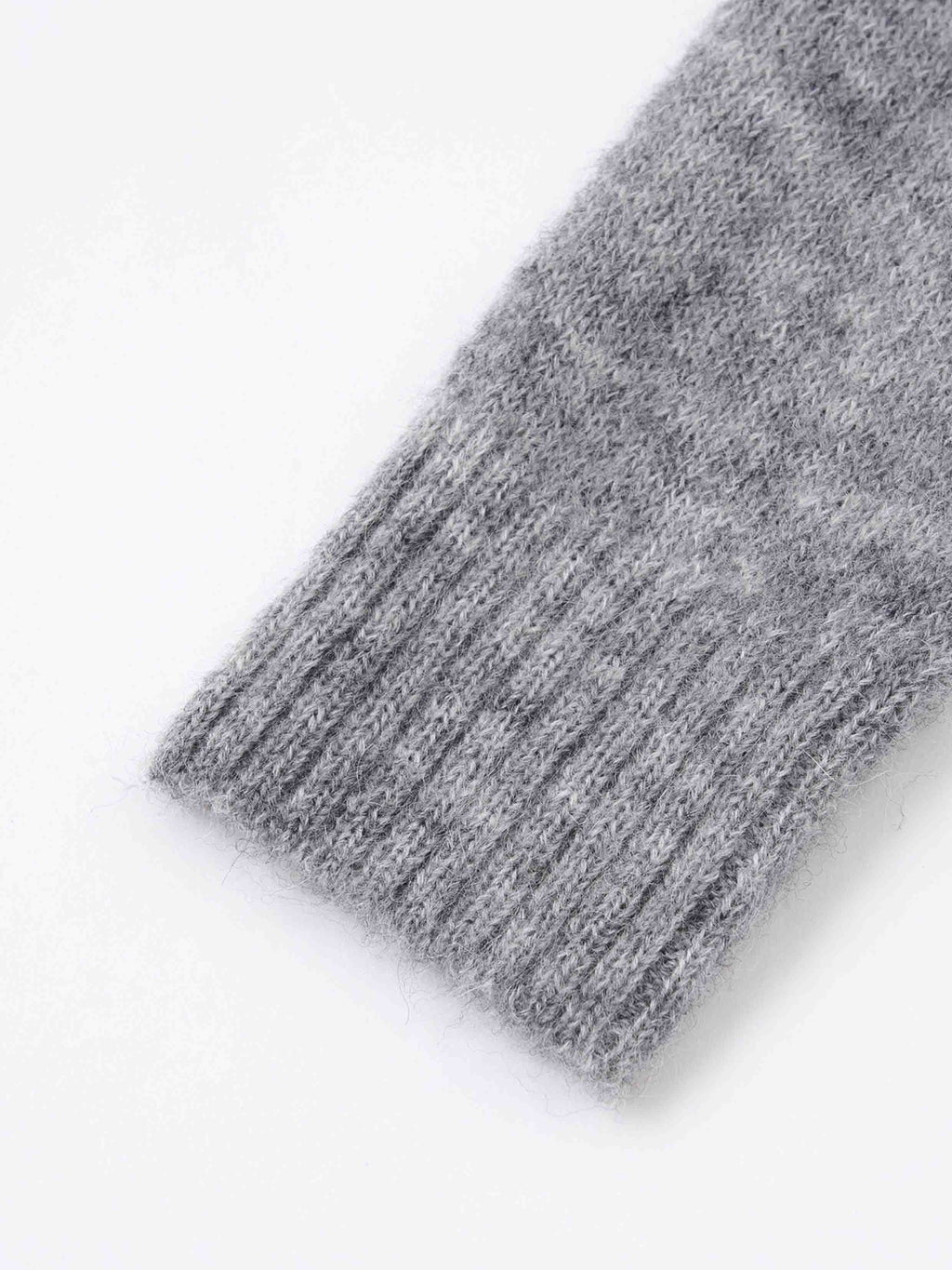 Mohair Cutout V-Neck Knit Cardigan Gray