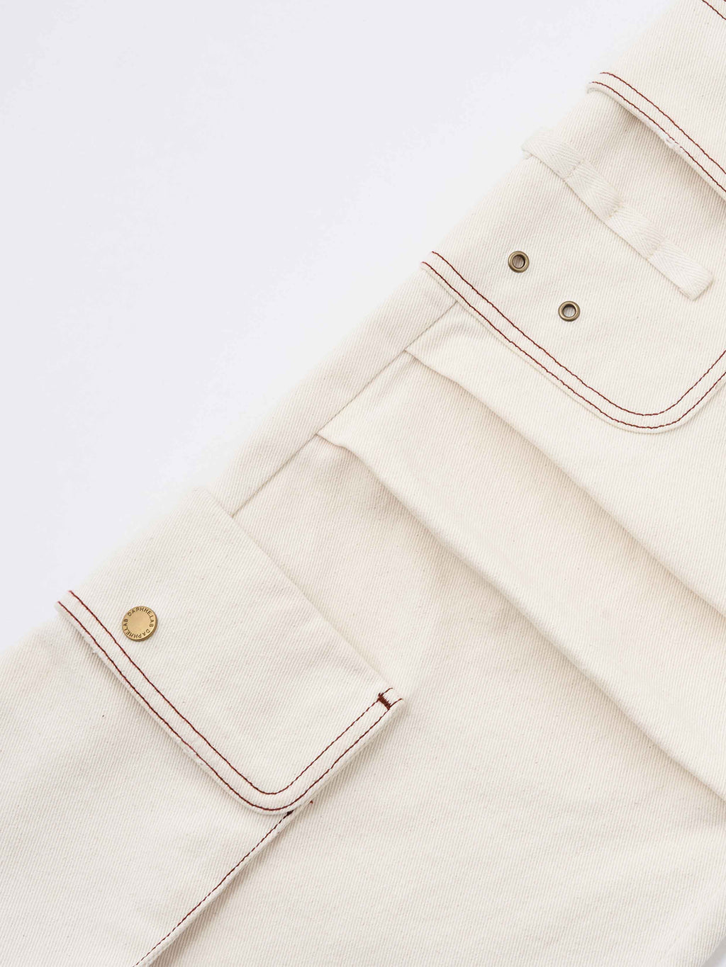 Wide-Leg Cargo Pants Off-White
