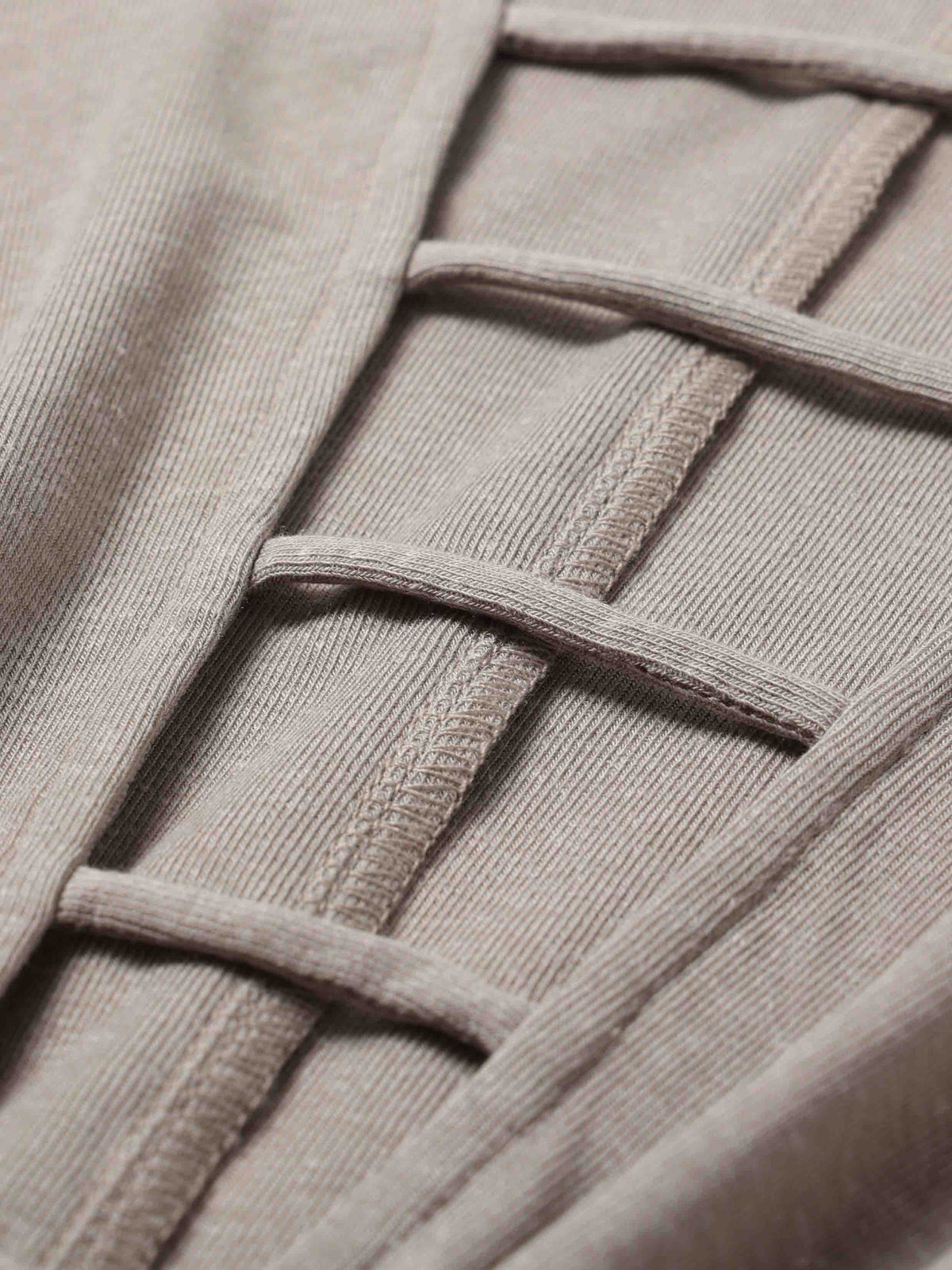 Ruched Plunge Neck Strap Bodysuit Taupe