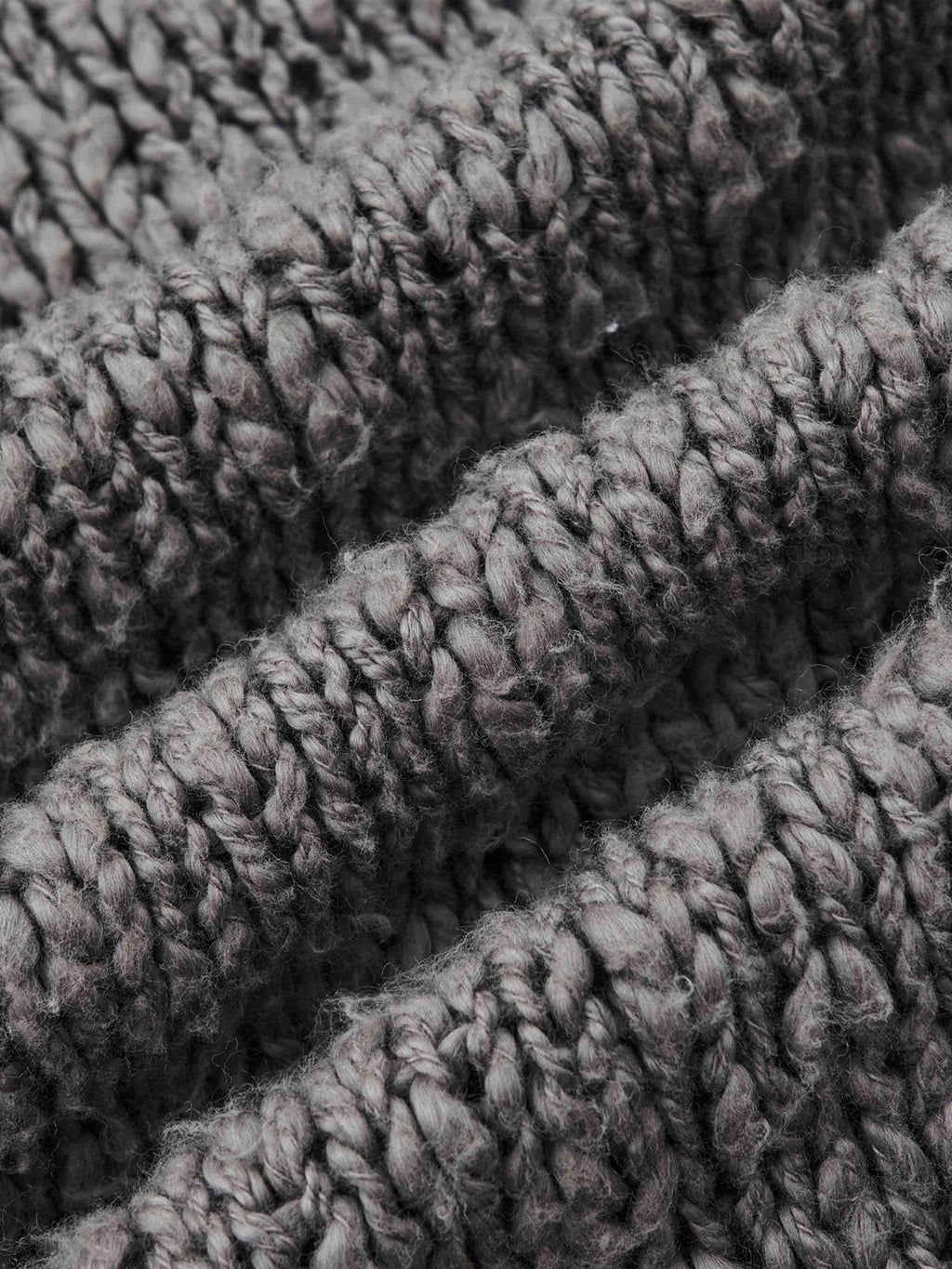 Distressed Open-Knit Oversized Cardigan Charcoal Gray