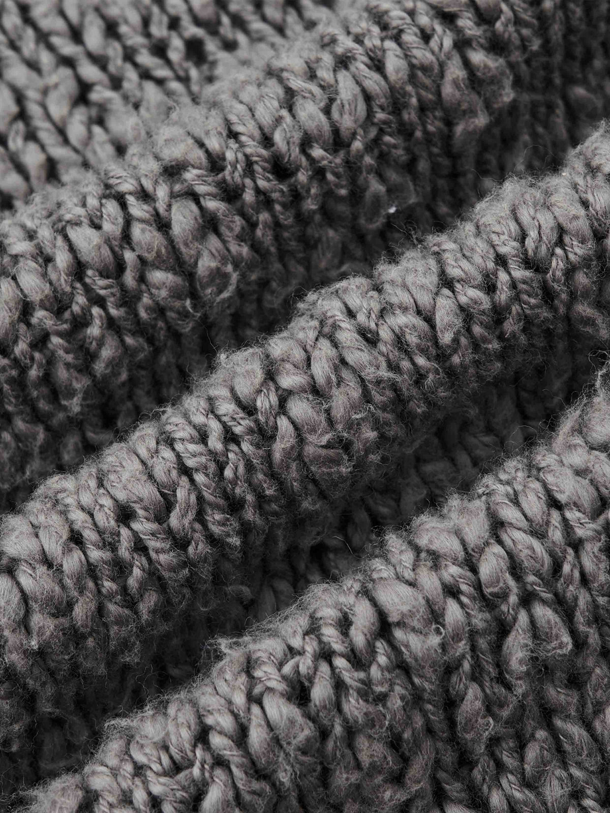 Distressed Open-Knit Oversized Cardigan Charcoal Gray