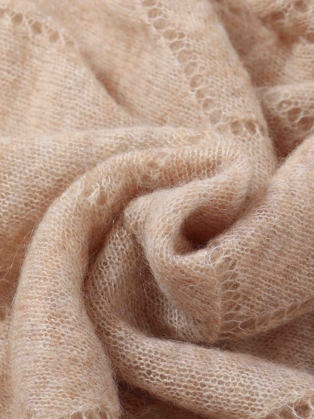 Asymmetric Off-Shoulder Mohair Knit Sweater Oat Beige