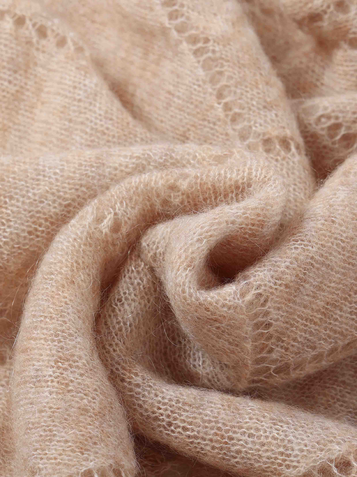 Asymmetric Off-Shoulder Mohair Knit Sweater Oat Beige