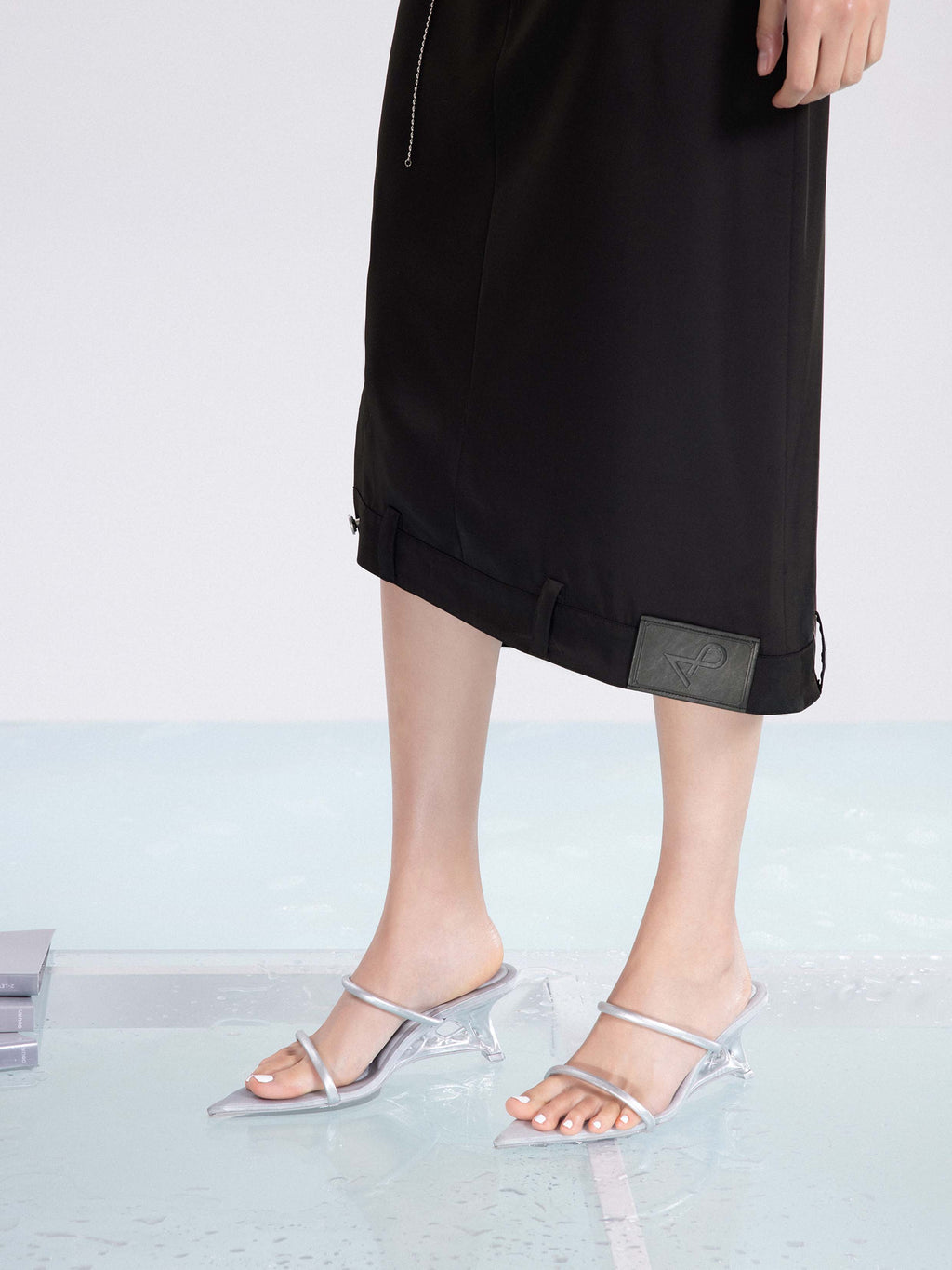 HEMERA 3D-Printed Heel Strappy Sandals Silver