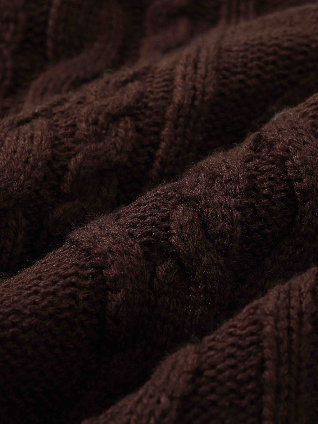 Asymmetric Cable-Knit Sweater Espresso Brown