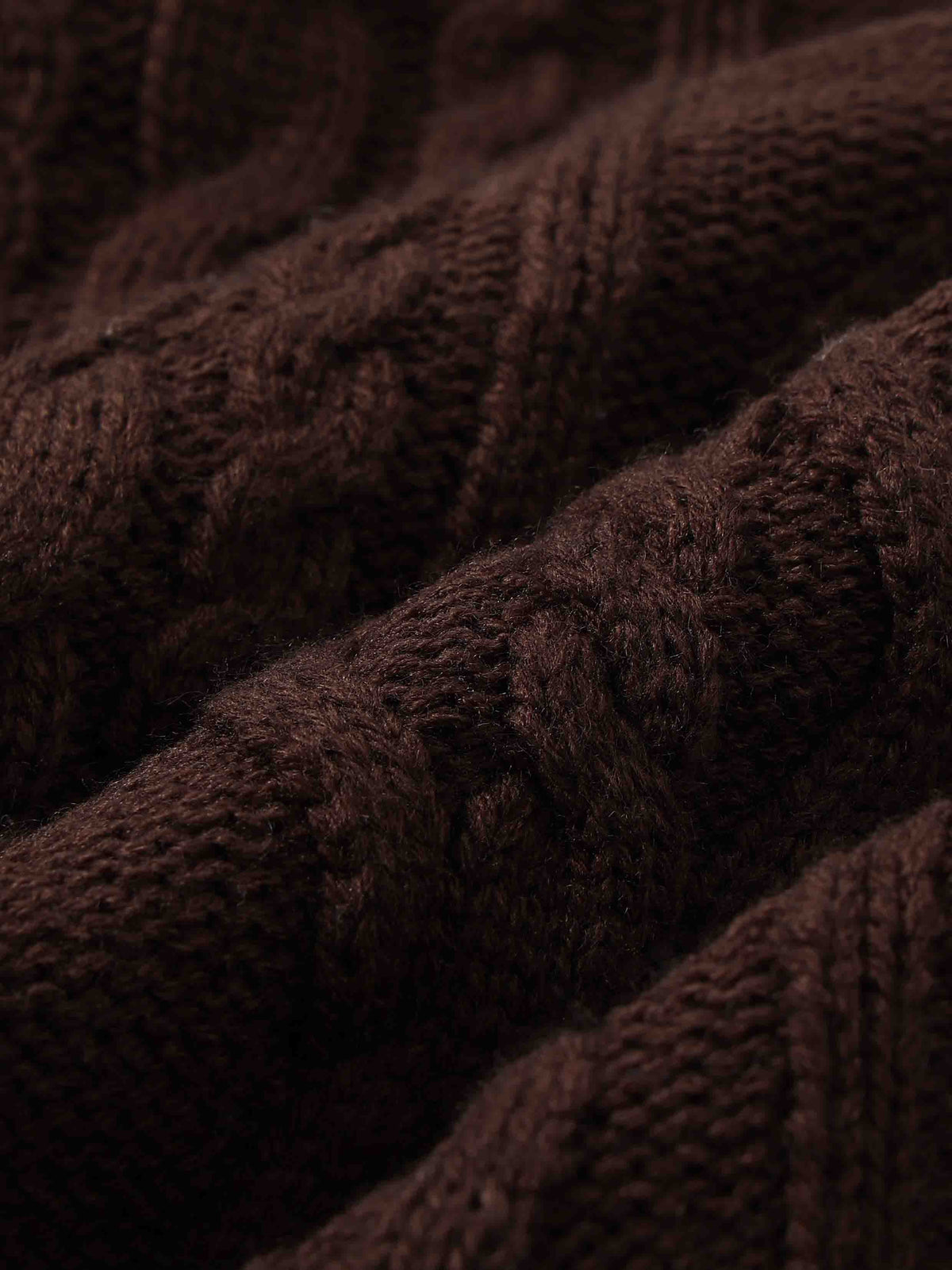 Asymmetric Cable-Knit Sweater Espresso Brown