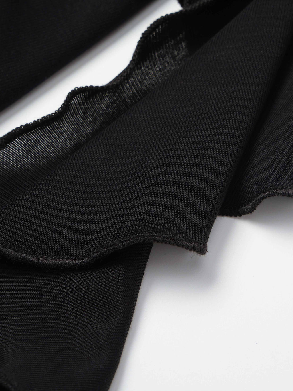 Ruffle Boat-Neck Bodysuit Black