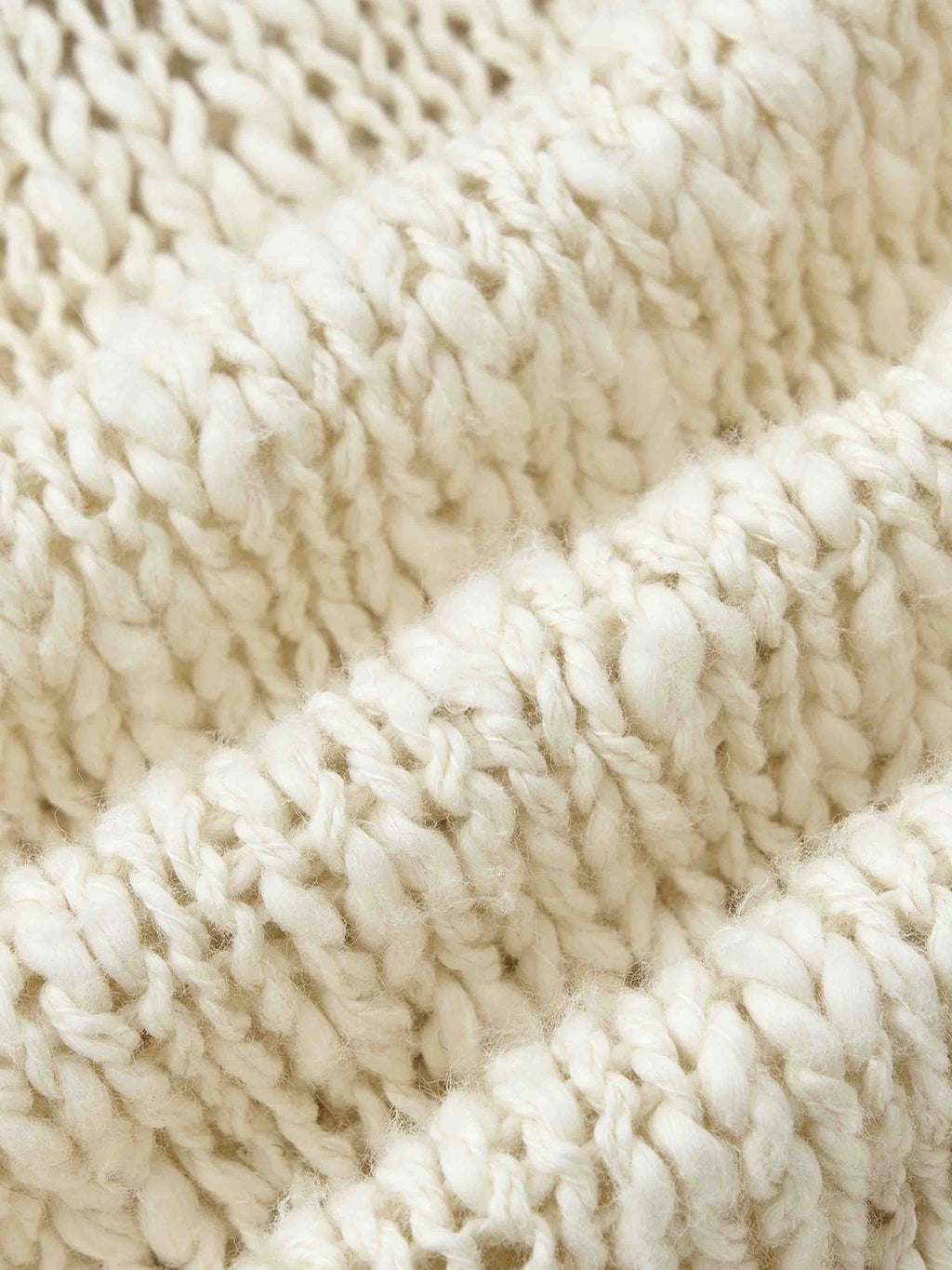Distressed Open-Knit Oversized Cardigan Ivory White