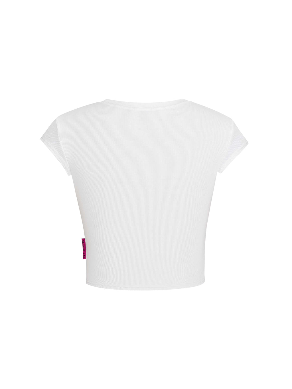 DAPHNE.LAB × QIURUI DU | Face Flower Cropped T-Shirt White
