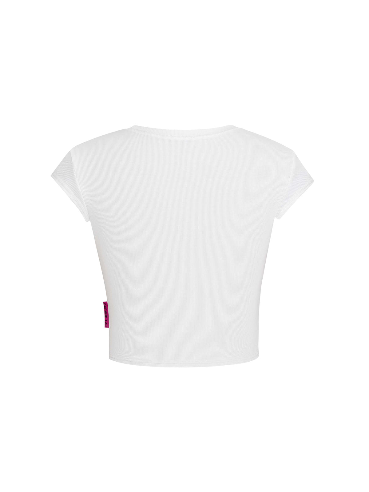 DAPHNE.LAB × QIURUI DU | Face Flower Cropped T-Shirt White
