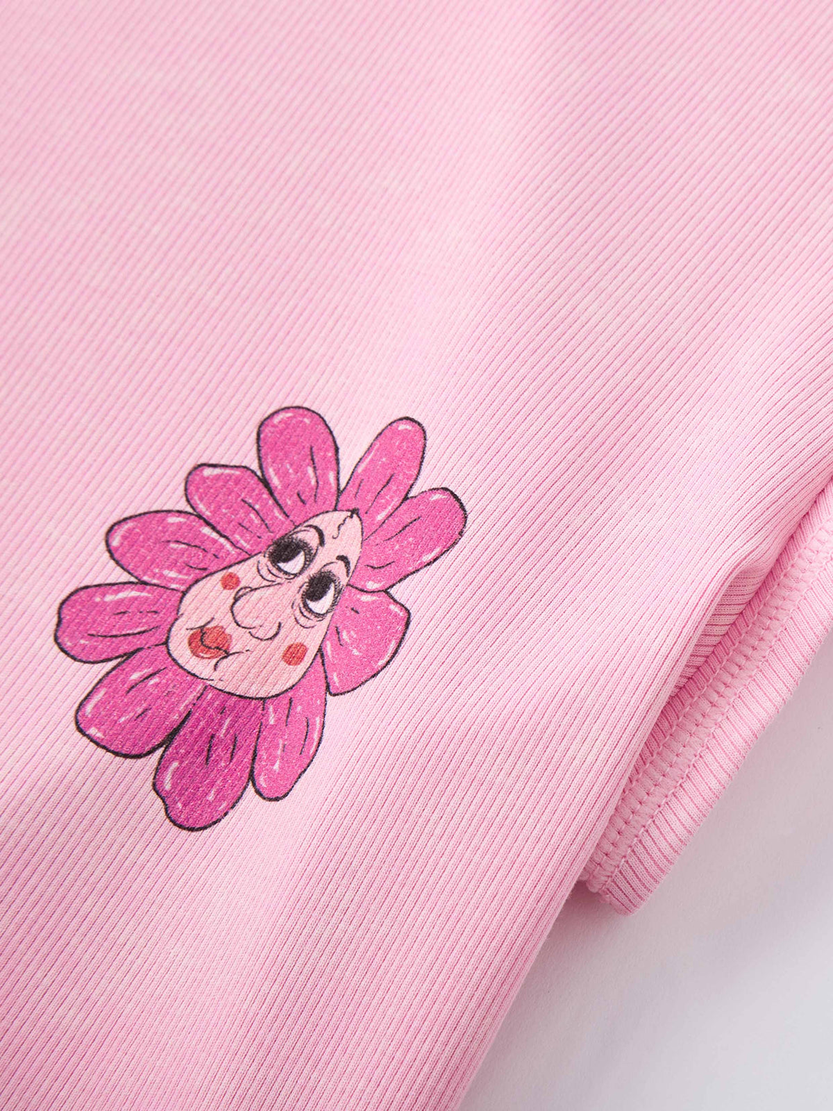 DAPHNE.LAB × QIURUI DU | Face Flower Cropped T-Shirt Hot Pink